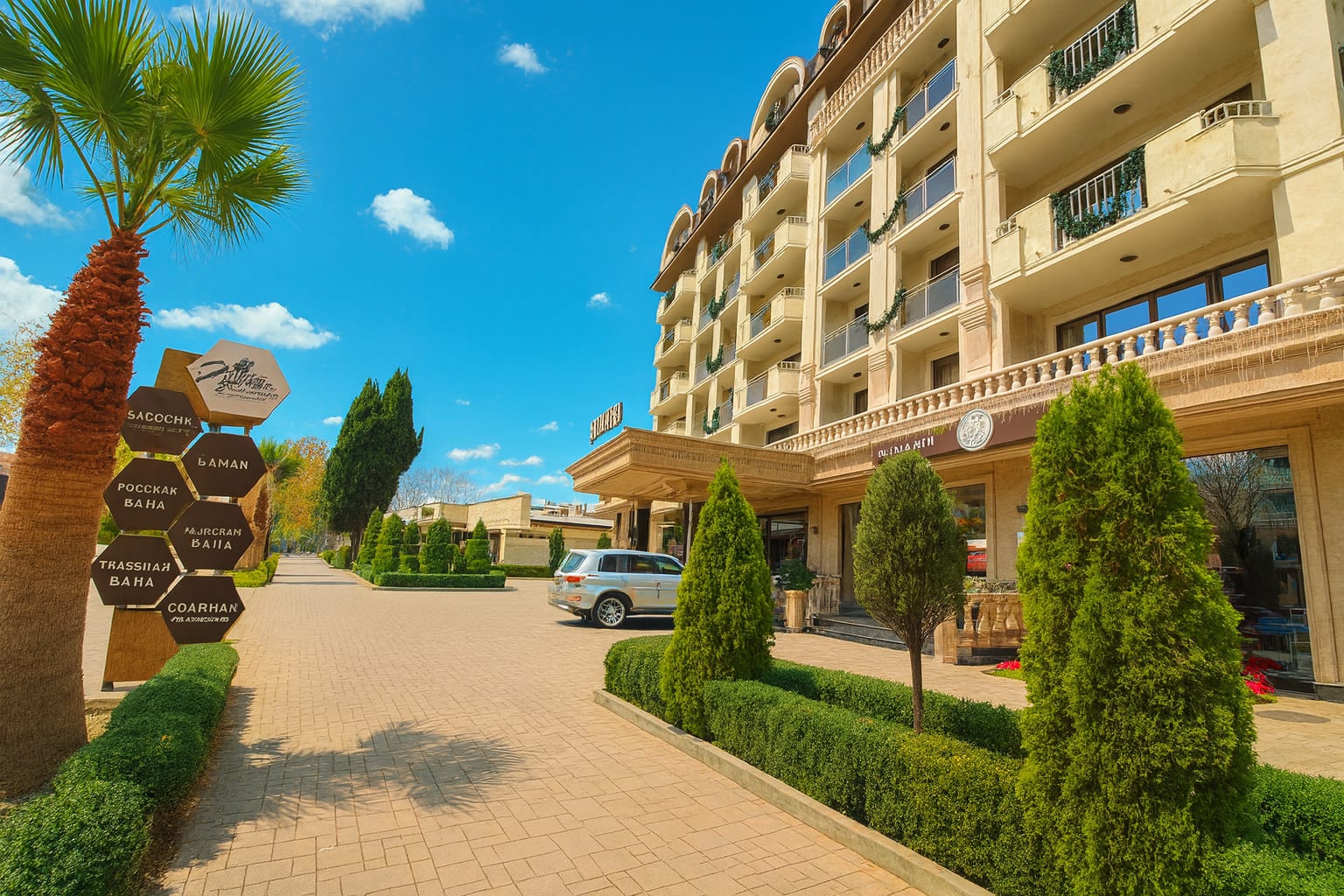 Фасад Гранд Отель SPA Прибой — вид на отель в Лазаревском
